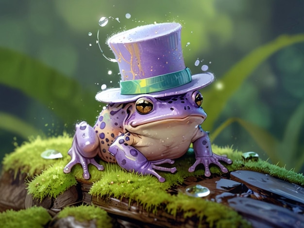 A whimsical toad in magical forest