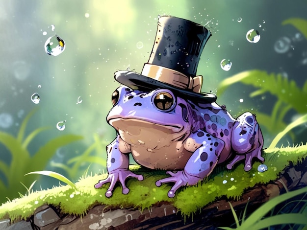 A whimsical toad in magical forest