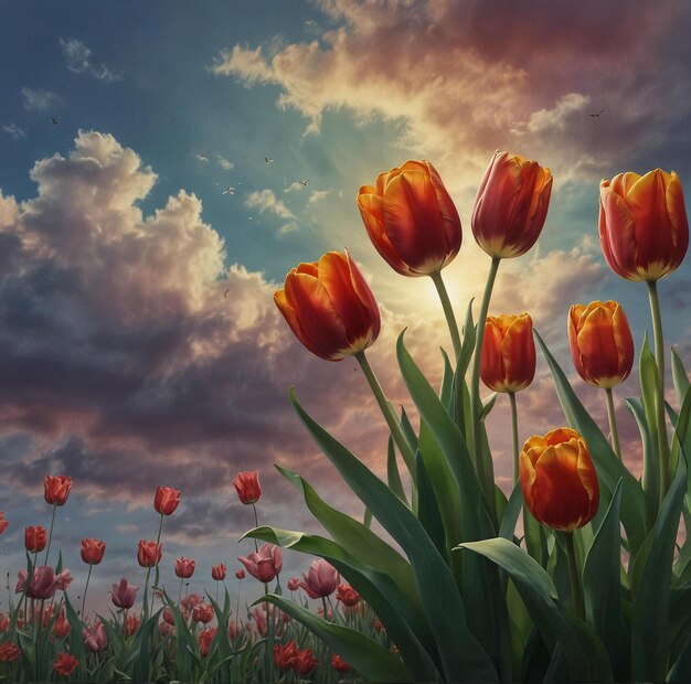 Whimsical Tulip Symphony