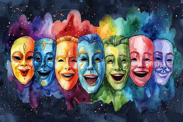 Whimsical_Watercolor_Comedy_Masks