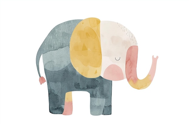 Photo whimsical watercolor elephant