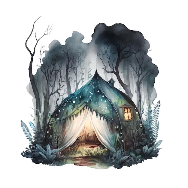 Whimsical Watercolor Fairy Forest Tent