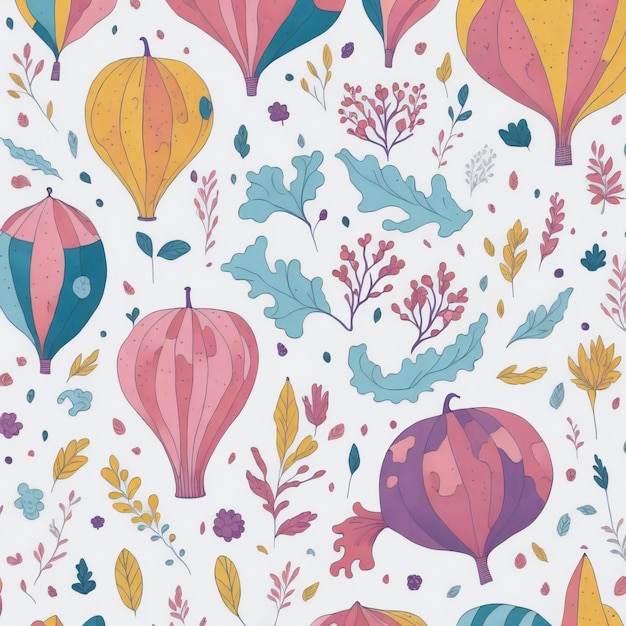 A whimsical watercolor pattern with playful splashes and doodles ai generated