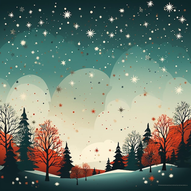 A Whimsical Winter Wonderland with Glowing Lights Sparkling Snow Ai generated