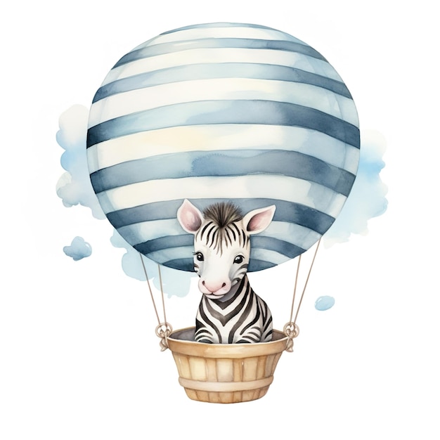 Whimsical Zebra Watercolor for Birthdays Classroom Art Projects School Decoration Baby Shower