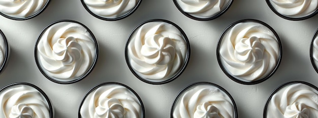 Whipped Cream in Black Cups