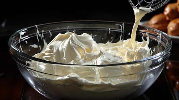 whipping white ganache in kitchen mixer to make