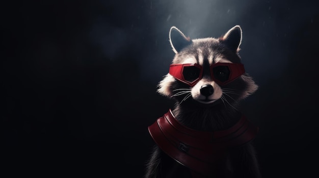 Whiskered Avenger A Raccoon in Mask and Hero Attire Emerges to Rescue the Woodland Creatures