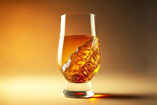 Whiskey glass on leg with small amount of brandy