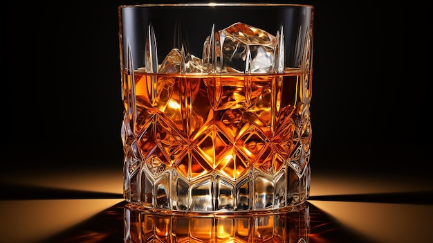 Whiskey on the Rocks Minimalist Shot Glass Photography