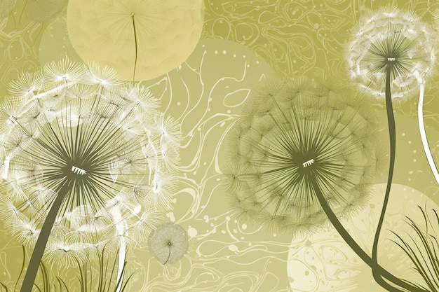 Whispering Wishes Delicate Dandelion Flowers Generative AI