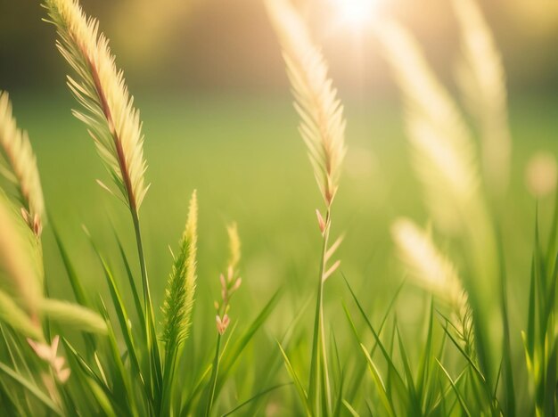 Whispers of Grass Natural Grass Background with Blurred Bokeh