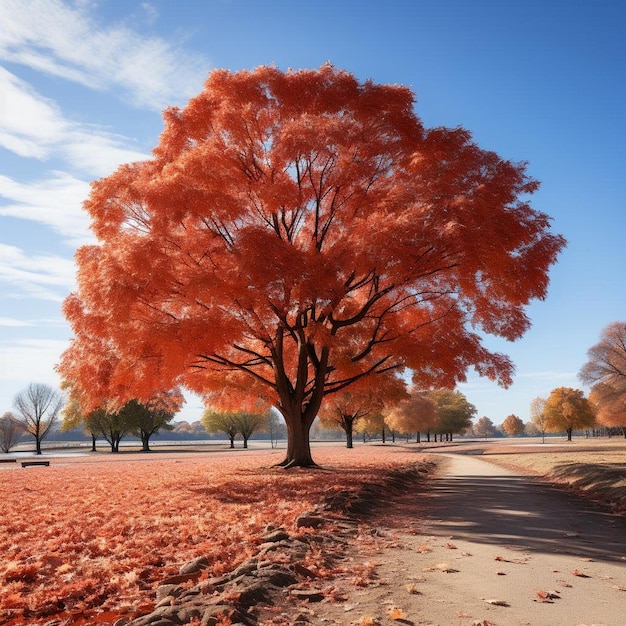 Whispers of Maple Majesty Autumn Landscape Photo