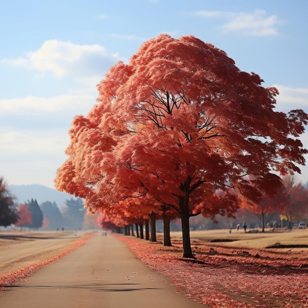 Whispers of Maple Majesty Autumn Landscape Photo