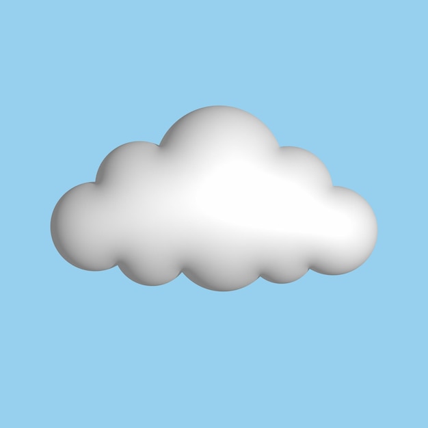 White 3D cloud on a blue background