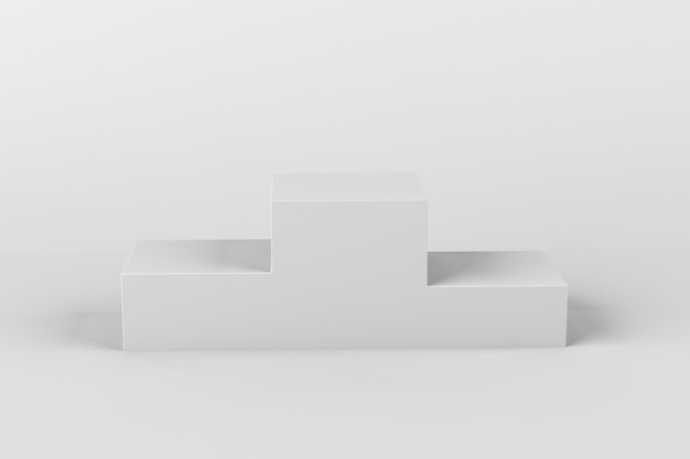 white 3d geometric studio podium