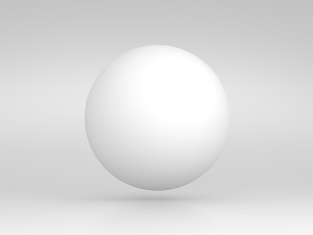 White 3d realistic sphere mockup 3d rendering