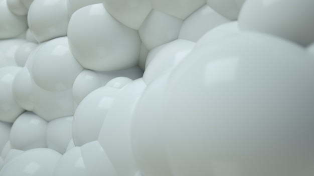 White Abstract 3D Bubble Balls Background