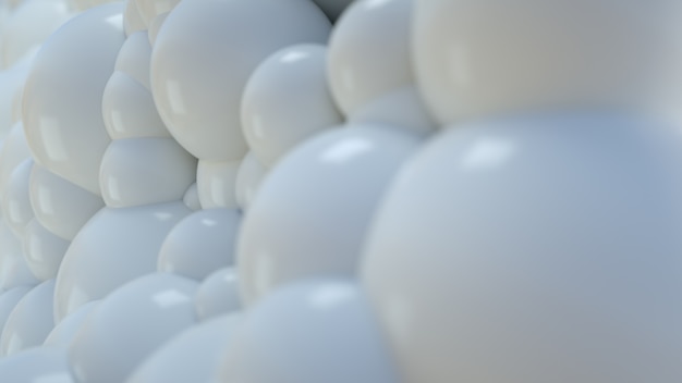 White Abstract 3D Bubble Balls Background