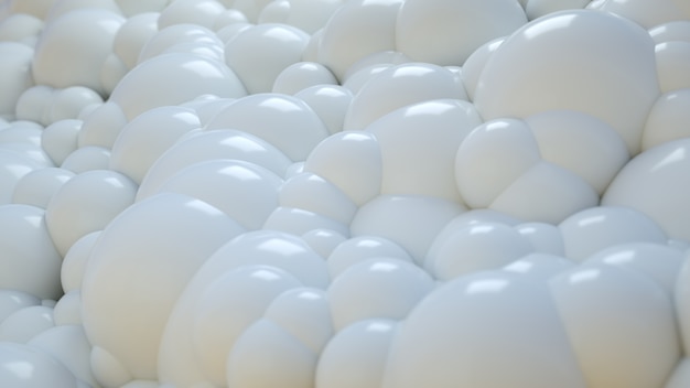 White Abstract 3D Bubble Balls Background