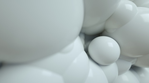 White Abstract 3D Bubble Balls Background