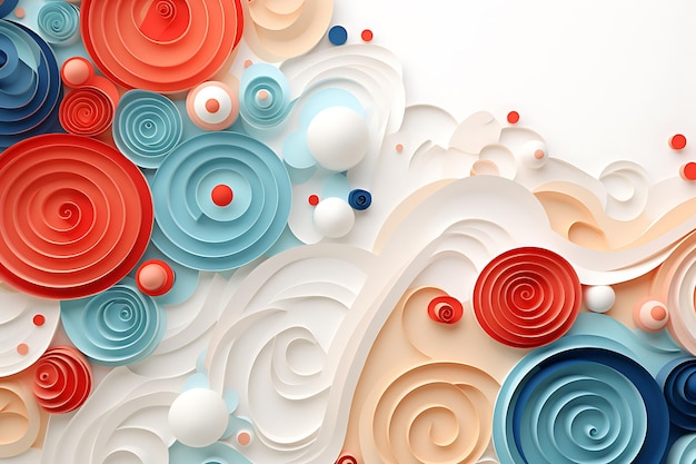 White abstract background in 3d paper style