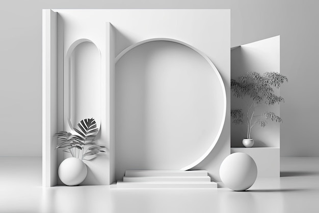 White abstract background Product display scene