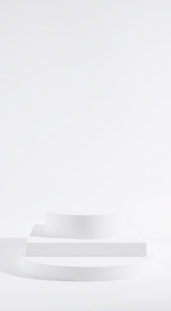 Photo white abstract geometric podium for product display