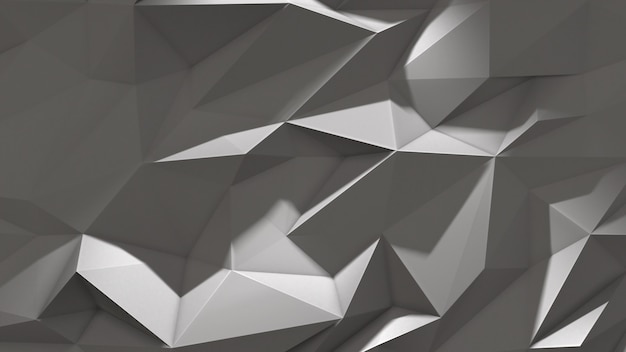 White abstract low poly triangle with shadow