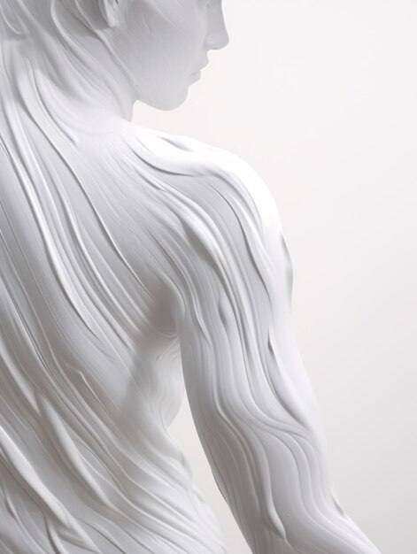 White Acrylic Painted Womans Silhouette on Canvas Generative AI