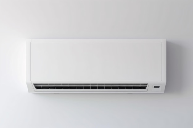 Photo a white air conditioner on a white wall