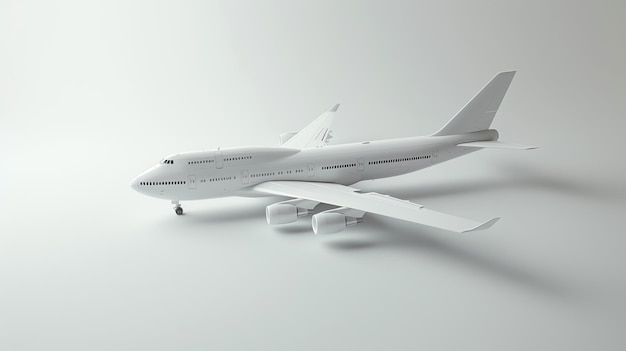 White airplane on a white background