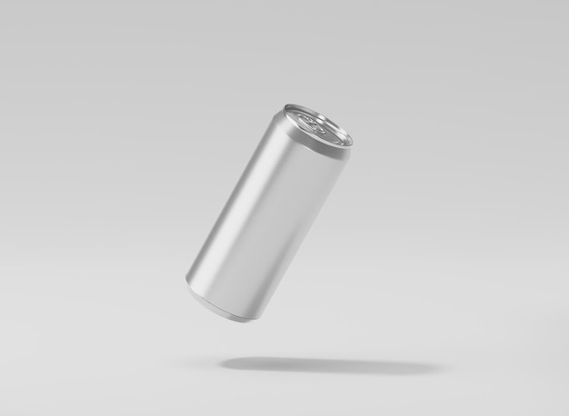 White aiuminum soda can mockup metal can of 3d realistic container for beer or energy drink