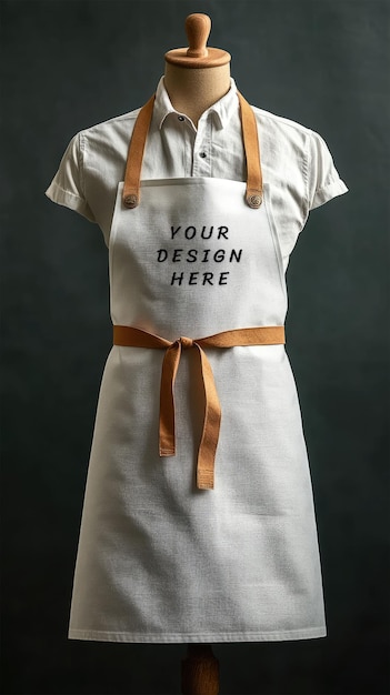 Photo white apron mockup