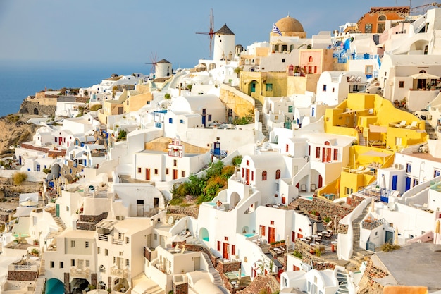 White architecture of Oia village on Santorini island