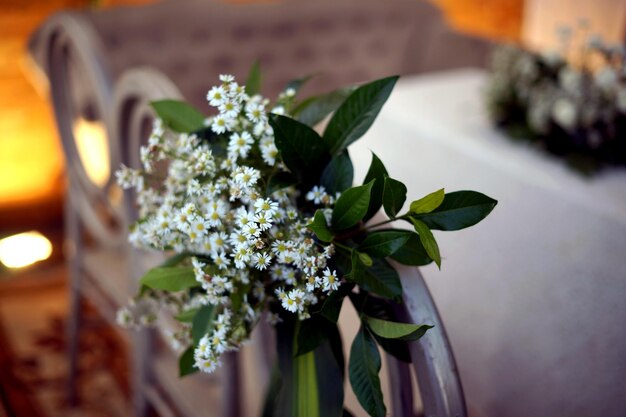 White Aster Flower in Wedding Ceremony Decoration