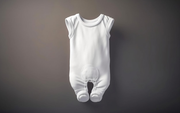 A white baby clothes with the word baby on it