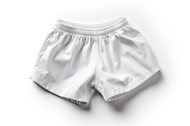 White baby short pants mock up isolated on white background with copy space