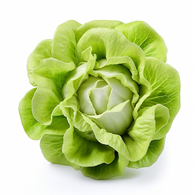 White Background Butterhead Lettuce