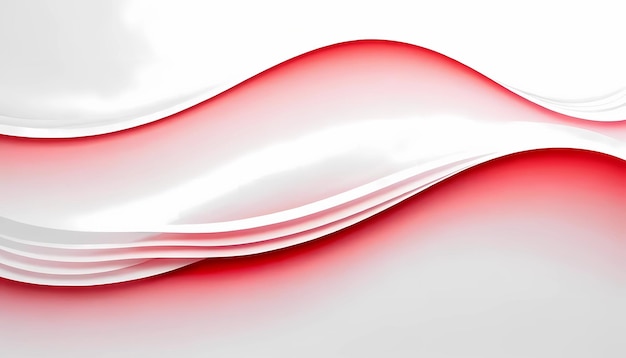 Photo white background design with red and white light curved lines