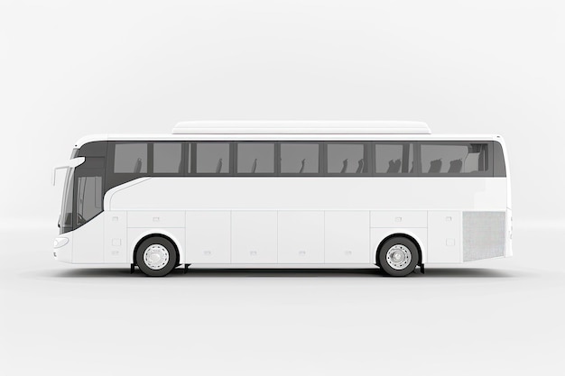 Photo a white background is used to isolate this big white tour bus