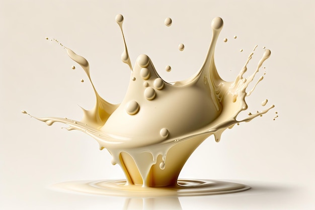 On a white background a single milk or cream splash