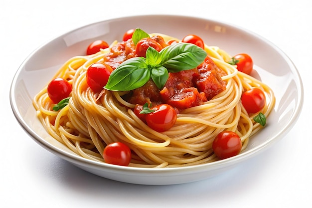 white background spagetti spaghetti tomato pasta