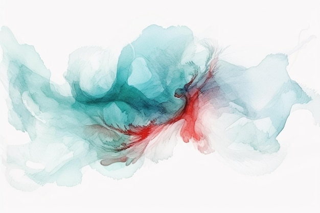 A white background with a blue and red paint splashing in the center.