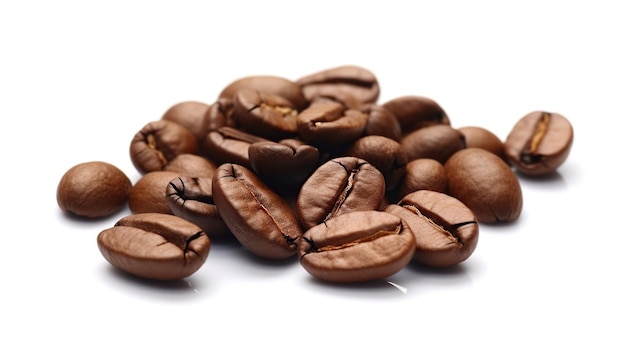 white background with coffee beans generate ai