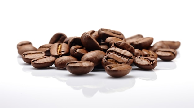 white background with coffee beans generate ai