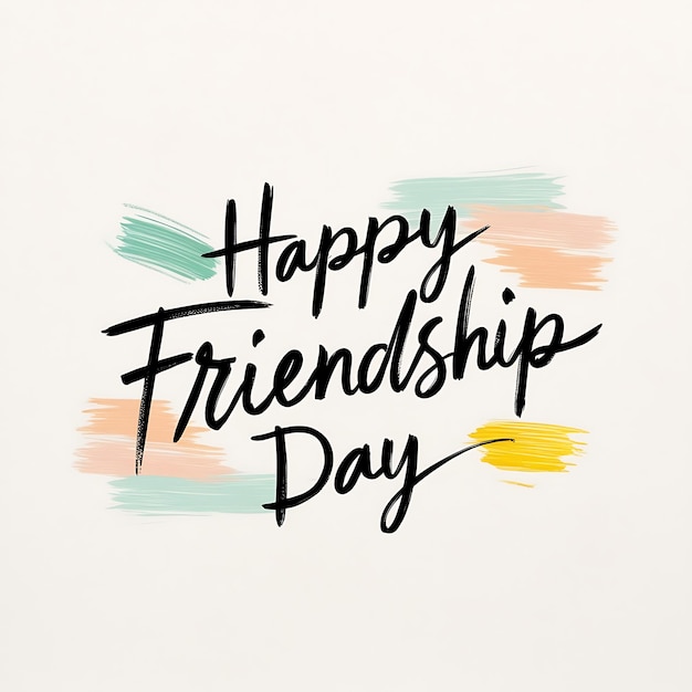 Photo a white background with a colorful flower and text happy friendship day