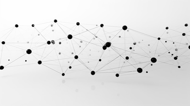 a white background with connected lines and dots in the middle