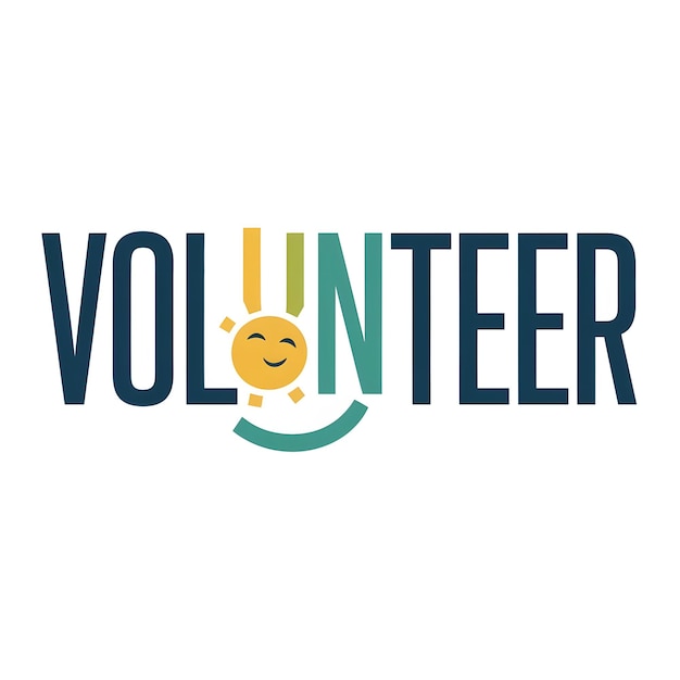 a white background with a green and blue sign that says quot volunteer volunteer quot