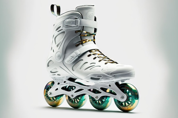 White background with an inline skate